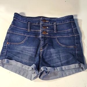 Belted high waist refuge Jean shorts